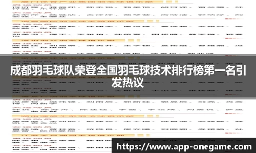 成都羽毛球队荣登全国羽毛球技术排行榜第一名引发热议